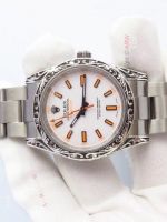 Swiss Eta 2836 Rolex Milgauss Luxury Hand Carved Limited Edition Replica Watches Orange Hand
